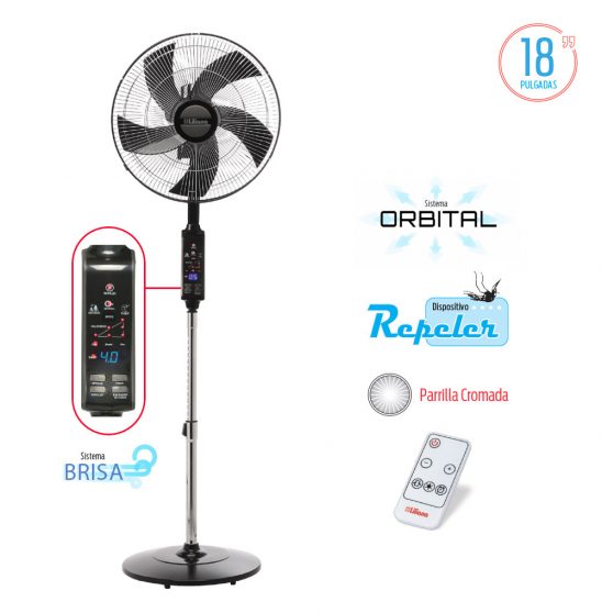 VENTILADOR DE PIE DIGITAL CROMO 18" LILIANA VPCD18
