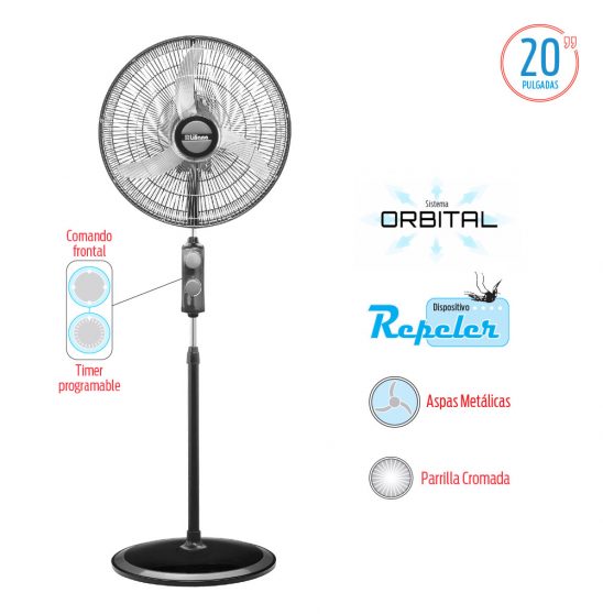 VENTILADOR DE PIE LILIANA 20" C-TIMER Y REPELER VPTCM2016