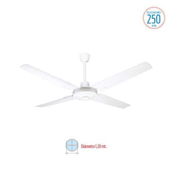 VENTILADOR DE TECHO 4 ASPAS METALICAS BLANCO LILIANA VTHB100