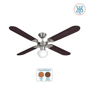 VENTILADOR DE TECHO 4 ASPAS METALICAS BLANCO + PLAFON LILIANA VTHB110
