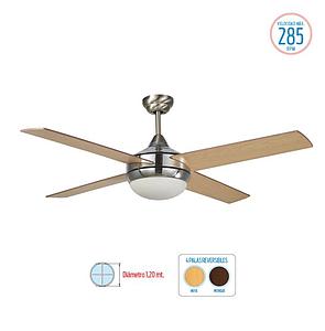 VENTILADOR DE TECHO 4 ASPAS HAYA COLOR PLATIL + PLAFON LILIANA VTHM310