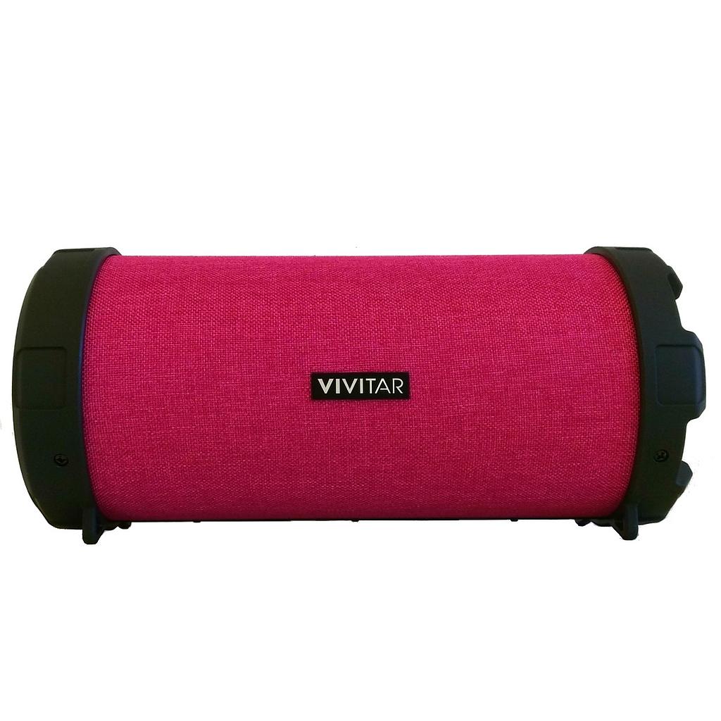 PARLANTE PORTATIL TUBO VIVITAR CON BLUETOOTH ROSA