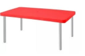 MESA RECTANGULAR TOKIO METAL ROJA 1.40 MTS GARDEN LIFE F427004