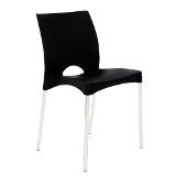 SILLA BOSTON PATAS METALICAS NEGRA GARDEN LIFE F900001