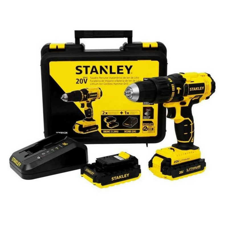 TALADRO INALAMBRICO 13MM 20V STANLEY SCD201C2K