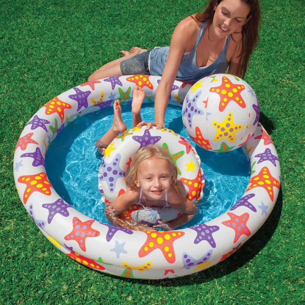 PILETA INFLABLE INFANTIL CON ACCESORIOS 122 X 25 INTEX 59460