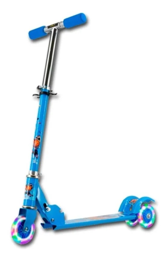 MONOPATIN SCOOTER METALICO PLEGABLE 3 RUEDAS LUZ LED MICROBELL A551