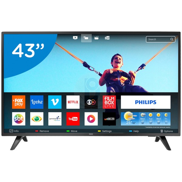 LED 43" STEREO FULL HD SMART TV PHILIPS 43PDF6825
