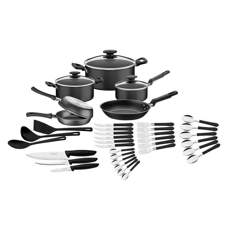BATERIA DE COCINA LORETO TRAMONTINA ANTIADHERENTE 40 PIEZAS 073