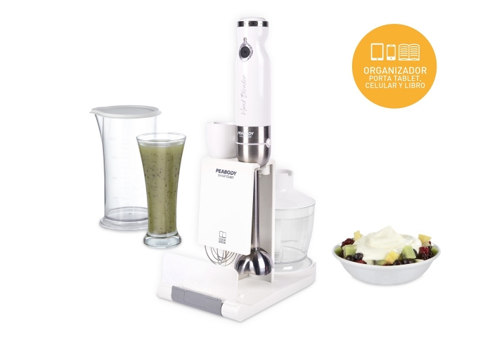 LICUADORA DE MANO CON PIE 800W BLANCA PEABODY LM327B
