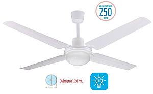VENTILADOR DE TECHO 4 ASPAS METALICAS BLANCA+PLAFON LILIANA VTHB114