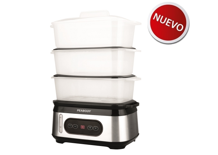 VAPORIERA DIGITAL 3 NIVELES INOXIDABLE PEABODY ST1000X