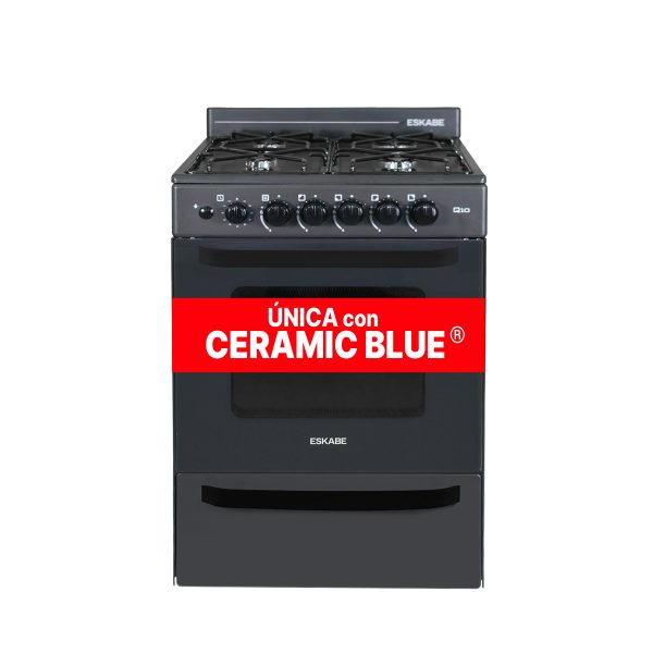 COCINA ESKABE NEGRA CON ENCENDIDO Y LUZ 57CM MULTIGAS Q10BK