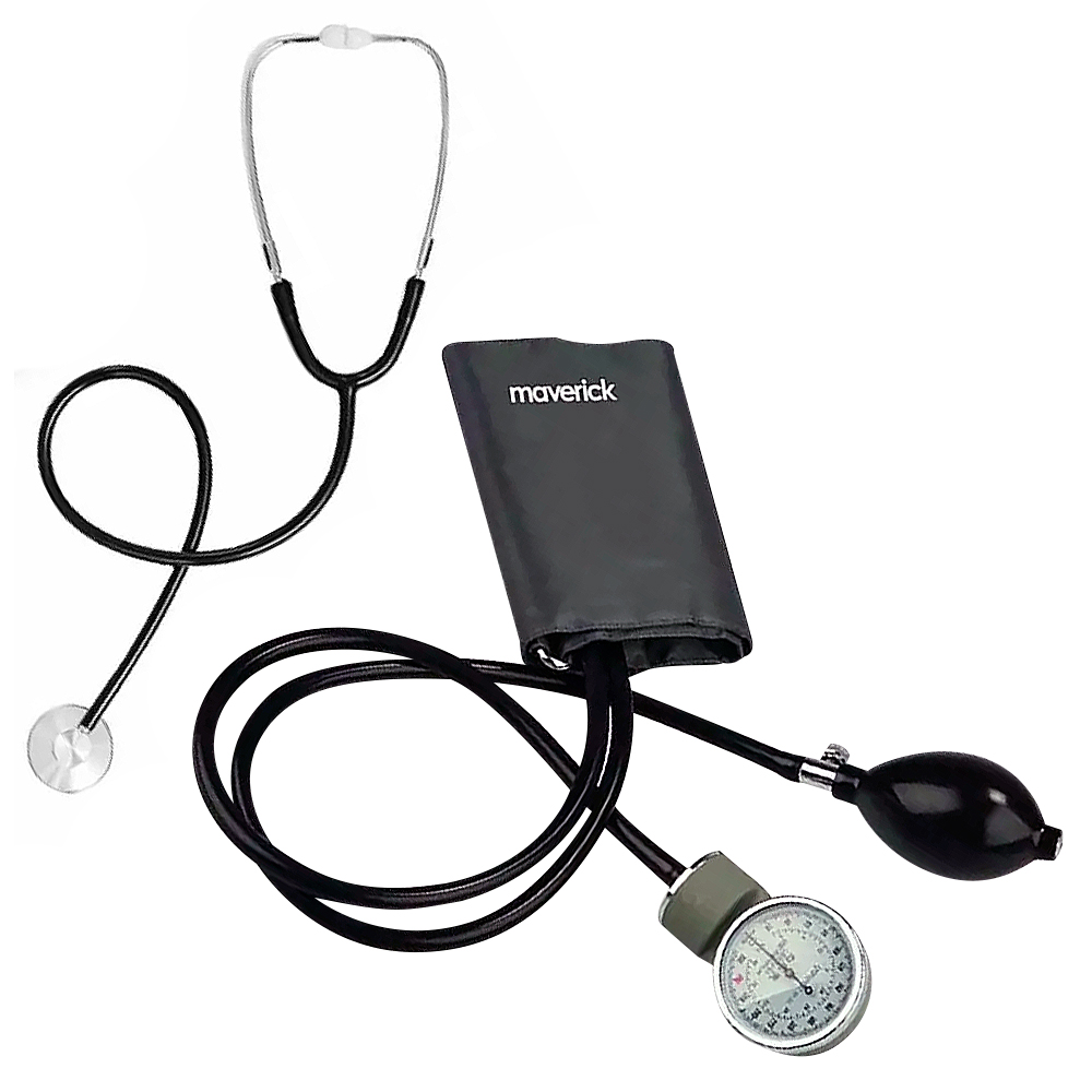 TENSIOMETRO ANEROIDE MANUAL CON ESTETOSCOPIO MAVERICK YE6700