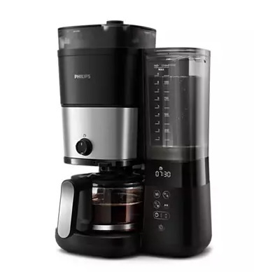 CAFETERA DE FILTRO 1.25 LTS NEGRA CON MOLINILLO INCORPORADO PHILIPS HD7900