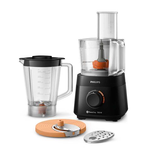 PROCESADORA DE ALIMENTOS 750W 4 EN 1 CON ACCESORIOS NEGRA PHILIPS HR7301