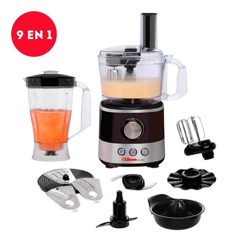 PROCESADORA + BATIDORA + LICUADORA + EXPRIMIDOR FULLPROS 1000W 1.75 LTS LILIANA AM790
