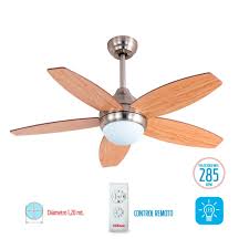 VENTILADOR DE TECHO 5 ASPAS SIMIL MADERA CON LUZ LED + CONTROL REMOTO LILIANA VTHM935R