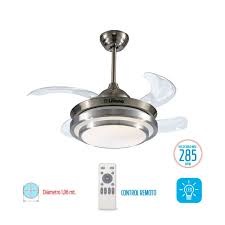 VENTILADOR DE TECHO 4 ASPAS RETRACTILES TRANSPARENTES CON LUZ LED + CONTROL REMOTO LILIANA VTHN603R