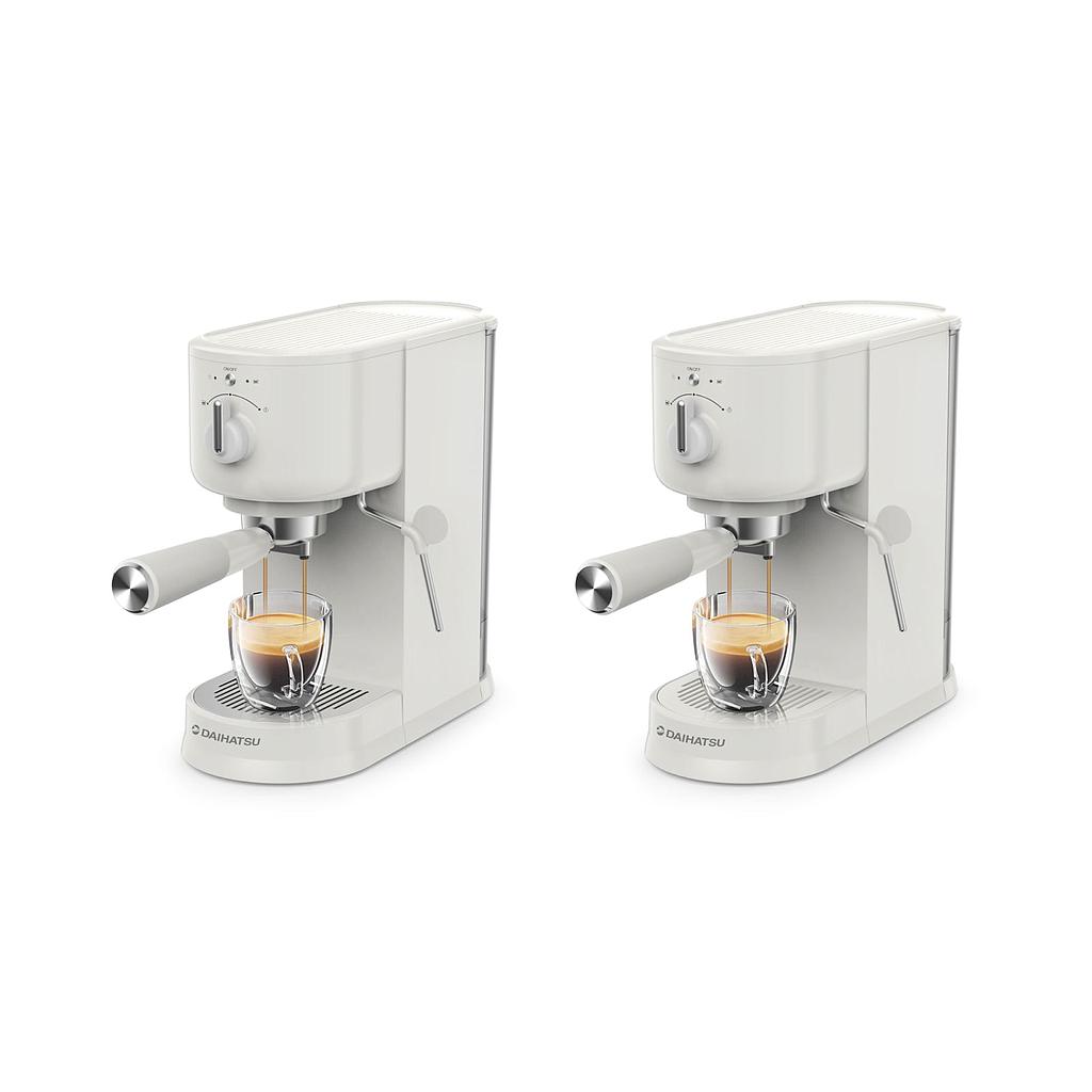 CAFETERA EXPRESSO 1.25 LTS 20 BARES BLANCA CON ESPUMADOR DE LECHE DAIHATSU CF4000W