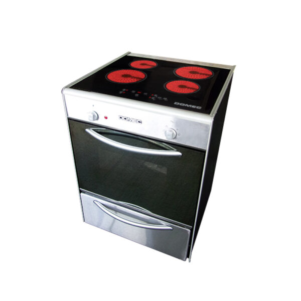 COCINA ELECTRICA VITROCERAMICA 56CM 4 ZONAS TERMOSTATO INOXIDABLE DOMEC CVX562
