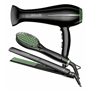 SET DE PLANCHITA + SECADOR + CEPILLO 2200W INNOVA AVOCADO GAMA
