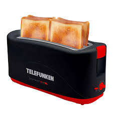 TOSTADORA ELECTRICA 2 PANES NEGRA Y ROJA 900W TELEFUNKEN EASYTOAST 4500