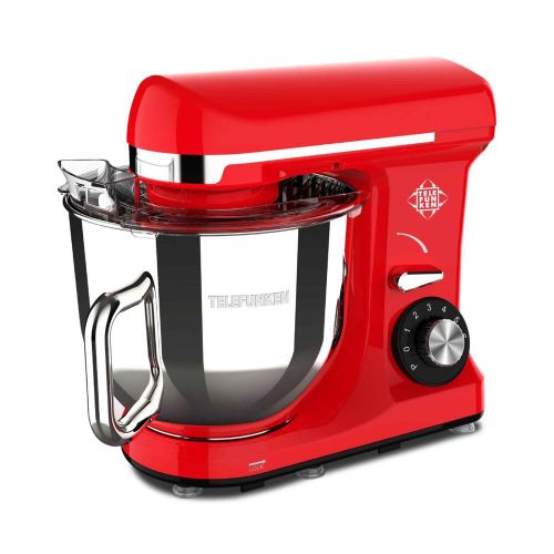 BATIDORA DE MESA PLANETARIA ROJA 1100W BOWL 5.7 LTS TELEFUNKEN PLANETARIUM 1000