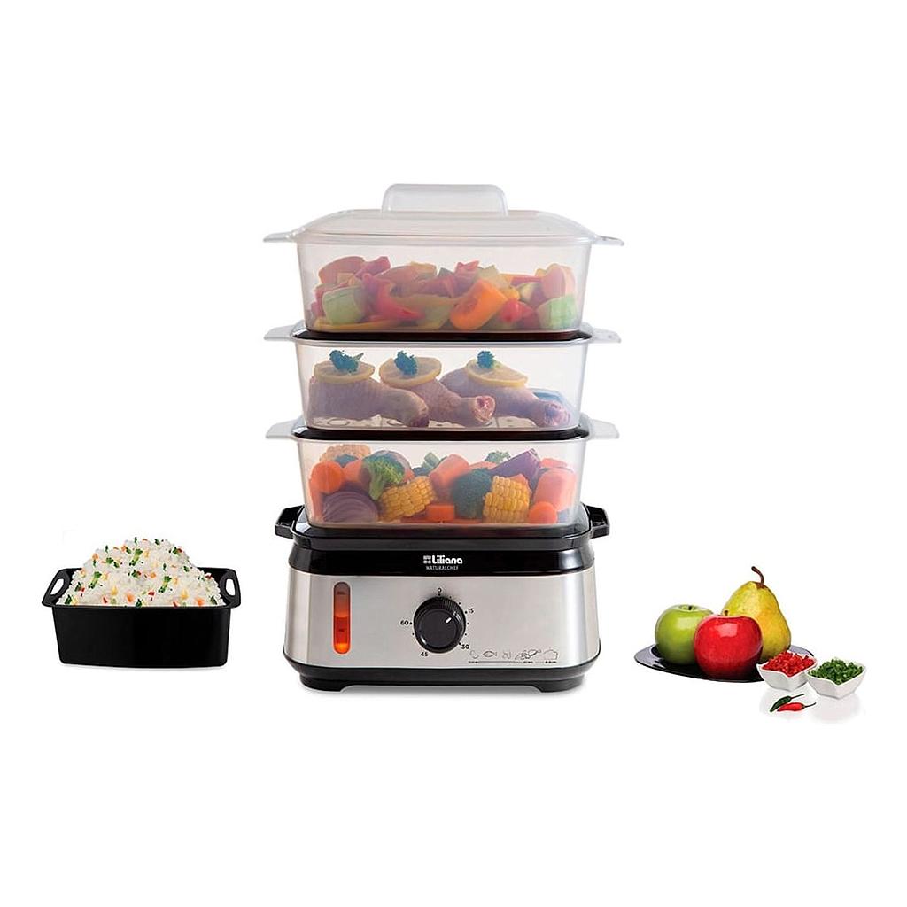 VAPORIERA MANUAL 3 NIVELES 950W INOXIDABLE NATURALCHEF LILIANA AV925
