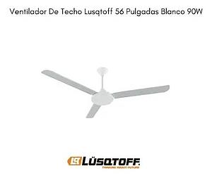 VENTILADOR DE TECHO 56" ASPAS METALICAS 90W CON LUZ LED LUSQTOFF LSQ56TCHLZ