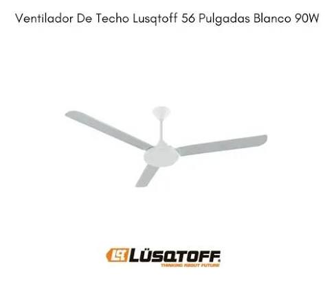 VENTILADOR DE TECHO 56" ASPAS METALICAS 90W CON LUZ LED LUSQTOFF LSQ56TCHLZ